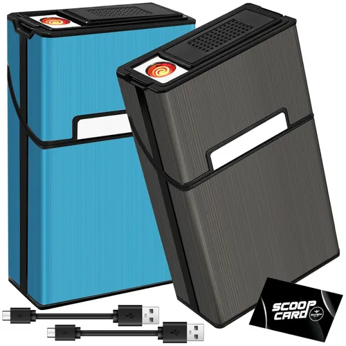 Vista 8 de roygra Funda para cigarrillos con encendedor (paquete de 2), interruptor magnético tamaño King de 85mm, soporte de 20 unidades para hombres