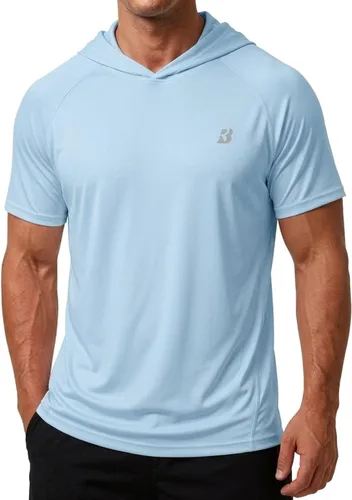 Vista 10 de Roadbox Sudadera con capucha de manga corta para hombre, ligera, de secado rápido, con protección solar Quick Dry, Breathable, Moisture Wicking, Sun