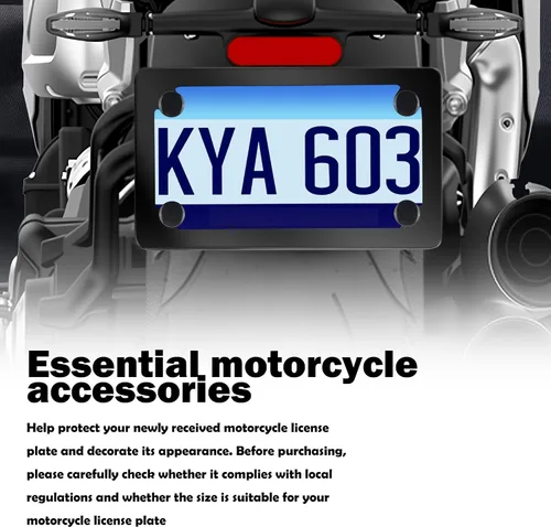 Vista 7 de Kit de marcos para matrícula de motocicleta, soporte de marco de matrícula de motocicleta de acero inoxidable con patrón de fibra de carbono
