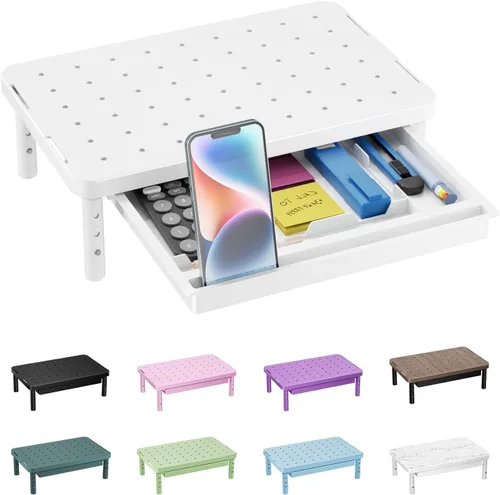 Vista 32 de WALI Soporte para monitor de computadora para escritorio, elevador Negro