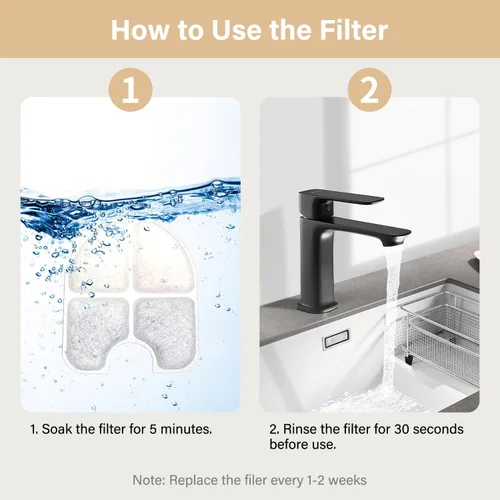Vista 3 de FEELNEEDY - Paquete de 10 filtros de repuesto para dispensador de agua para perros de 3 galones/12 litros (FN-W13), juego de 5 meses