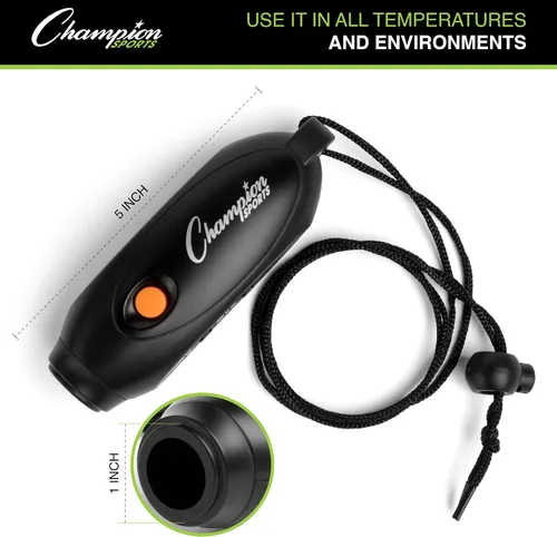 Vista 5 de Champion Sports Silbato electrónico de mano, tres tonos para entrenador deportivo, árbitro, profesor de educación física, salvavidas y uso personal