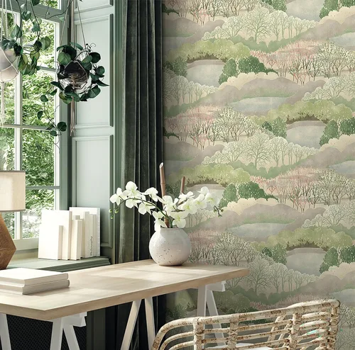 Vista 4 de Surface Style - Papel tapiz despegable y adhesivo, papel tapiz panorámico para dormitorio, tocador, cocina, autoadhesivo, vinilo, cobertura de 30.75