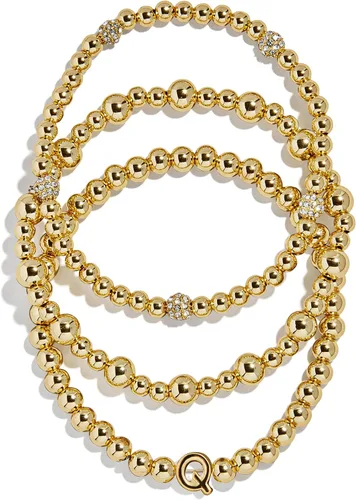 Vista 43 de BaubleBar Juego de pulsera Pisa para mujer, tres pulseras de cuentas chapadas en oro, joyería de moda, regalo de moda