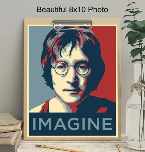 Vista 3 de John Lennon Imagine - Póster fotográfico contemporáneo de 8 x 10 pulgadas, regalo para fanáticos de la música de los Beatles, decoración original