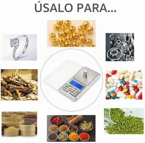 Vista 7 de Báscula digital de bolsillo, capacidad de 17.64 oz, balance de alta precisión de 0.00 oz, mini báscula de peso de recarga de gramos, báscula