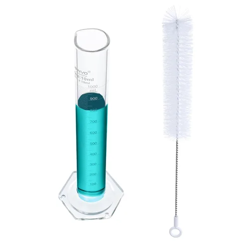 Vista 15 de Juego de cilindros graduados de 16.9 fl oz, 2 piezas de cilindro de medición de vidrio de borosilicato 3.3, base hexagonal, con boquilla, clase B