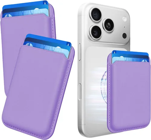 Vista 18 de Cartera de cuero Mag-Safe RFID magnética más resistente para la serie iPhone 17, accesorios Mag-Safe que se adhieren a la serie de iPhone Verde claro