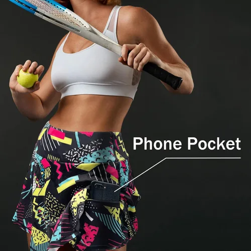 Vista 2 de Faldas de tenis para mujer, falda plisada de tiro alto, para atletismo, correr, pickleball