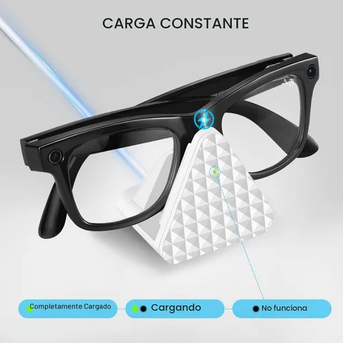 Vista 5 de Soporte de carga inteligente para lentes y cable compatible con Ray-Ban Meta Wayfarer Headliner Skyler, base de carga portátil USB-C para lentes