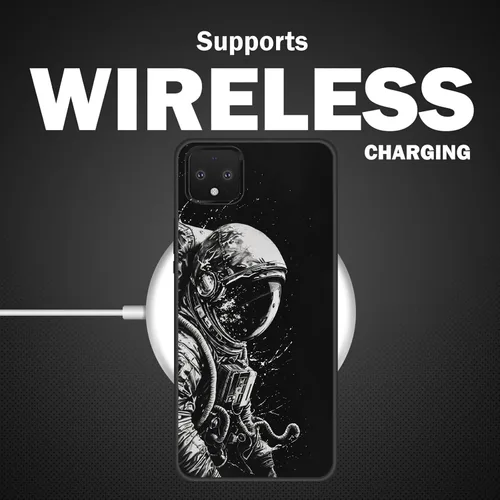 Vista 418 de Funda delgada para Google Pixel 4 XL, funda delgada de silicona de TPU suave a prueba de golpes para Google Pixel 4 XL, astronauta Galaxy