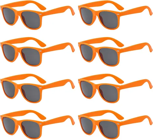 Vista 143 de Suministros para regalos de fiesta de colores neón Paquete de 8 gafas de sol unisex