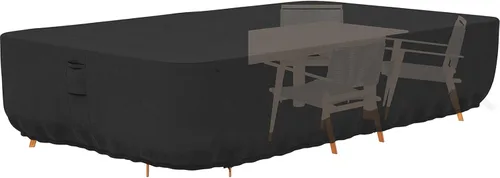 Vista 7 de Tuyeho Funda para muebles de patio, 48 x 28 x 13 pulgadas, tela Oxford duradera y resistente, para exteriores, rectangular, impermeable y resistente