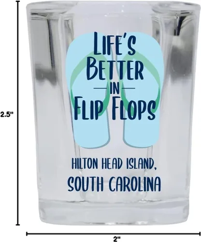 Vista 3 de Hilton Head Island South Carolina Beach Souvenir - Vaso de chupito de base cuadrada, 2 onzas, individual