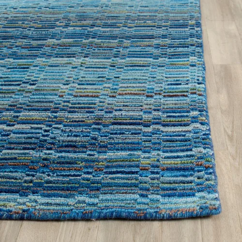 Vista 3 de SAFAVIEH Himalaya Collection - Alfombra decorativa, 2 x 3 pies, azul y multicolor, lana hecha a mano, ideal para zonas de alto tráfico en entrada