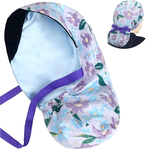 Vista 37 de Scrub Caps for Women Surgical Caps Nurse Hat Functional Ponytail Holder for Long Hair Single or Satin-Lined