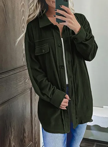 Vista 4 de Astylish Chaqueta casual de manga larga para mujer con bolsillos