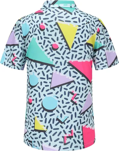 Vista 26 de Camisas de golf para hombre, Dry Fit, camisa de golf de manga corta, divertidas camisas polo de golf