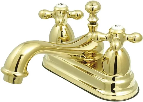 Vista 8 de Kingston KS3607AX - Grifo de baño central de 4 pulgadas, latón cepillado Cobrizo cepillado