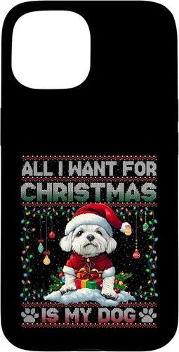 Vista 6 de Maltese Christmas Tree Lights Decorations Dog Lover Xmas Case for iPhone 17
