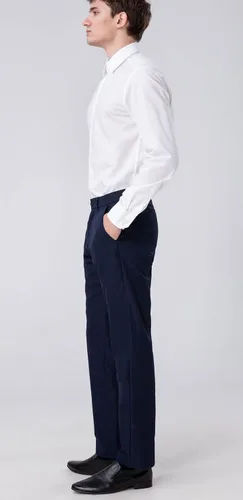 Vista 4 de Plaid&Plain Pantalones de vestir para hombre, corte recto, elásticos, color caqui, sin arrugas