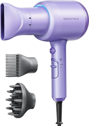 Vista 10 de Secador de pelo Wavytalk con difusor, secador iónico Blown Away para cabello rizado con peine, secador de 1875 W de secado rápido con tecnología