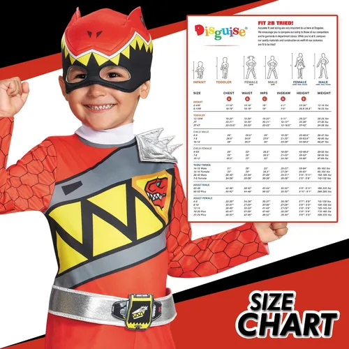 Vista 4 de Disfraz de Ranger Rojo Dino Charge para niño