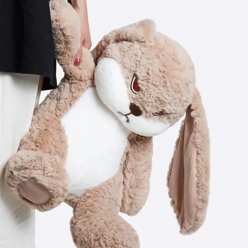 Vista 4 de ZEIO Grumpy Bunny - Peluche de conejo de peluche de 15.7 pulgadas con orejas flexibles, juguetes de peluche suaves para abrazar, perfecto para un