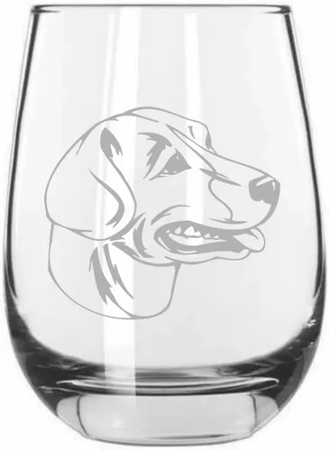 Vista 162 de Shar Pei (chino) - Vaso de vino sin tallo grabado para perro, 15.25 onzas