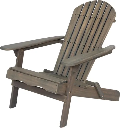 Vista 8 de Christopher Knight Home Hanlee - Silla Adirondack plegable de madera de acacia, color gris oscuro