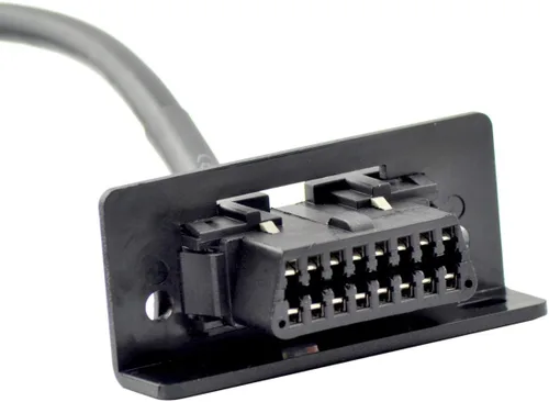 Vista 4 de iKKEGOL OBD2 OBD II Full 16 Pin Splitter Y Cable abierto J1962 1 macho a 2 hembra Conector Soporte de montaje debajo del salpicadero