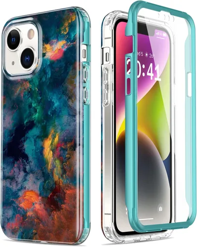 Vista 10 de Esdot Funda para iPhone 14 con Protector de Pantalla Integrado, Funda Resistente de Grado Militar con Diseños de Moda para Mujeres y Niñas, Funda