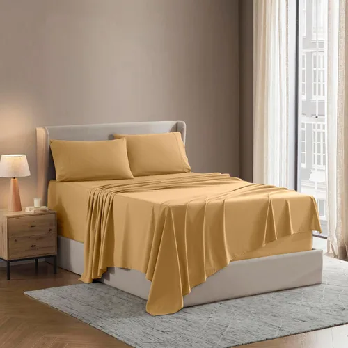 Vista 23 de Nestl - Juego de sábanas tamaño individual, sábanas de cama, color blanco, bolsillo profundo de 3 piezas 01-Blanco