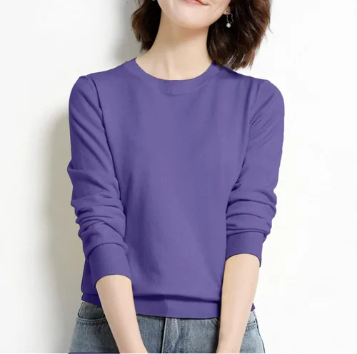Vista 2 de ALWAYS Suéteres ligeros para mujer, de manga larga, básicos, casuales, de punto, a la moda