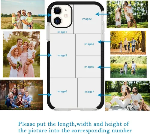 Vista 22 de Funda de teléfono personalizada para iPhone 11, diseño personalizado de fotos de collage de múltiples imágenes, resistente a los golpes, resistente