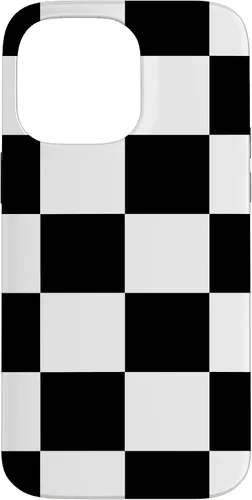 Vista 21 de Black and White Classic Checkered Big Checkerboard Pattern Case for iPhone 16