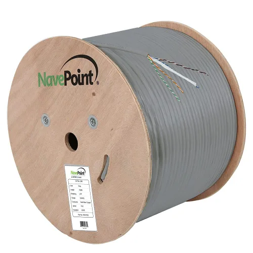 Vista 6 de NavePoint Cable Ethernet CAT6A, UTP, clasificación CMR, negro, 1000 pies