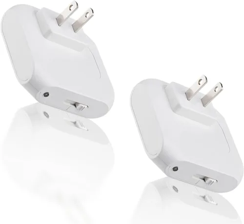 Vista 7 de Luces nocturnas LED enchufables a la pared, 2 luces LED de noche enchufables con sensor automático de atardecer a amanecer, luces nocturnas blancas