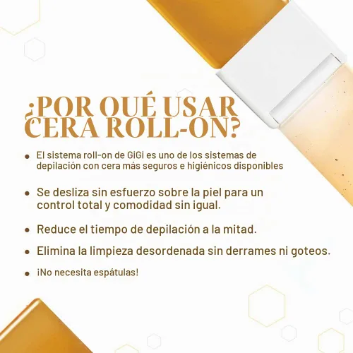 Vista 5 de GiGi Cera de depilación Roll-On Honee multiusos, fácil y rápida, recarga de cera suave, 2.8 oz., paquete de 12