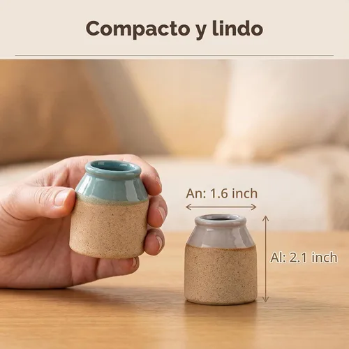 Vista 5 de dgudgu Match Cloche - Juego de 2 mini soportes de cerámica con cerrojo