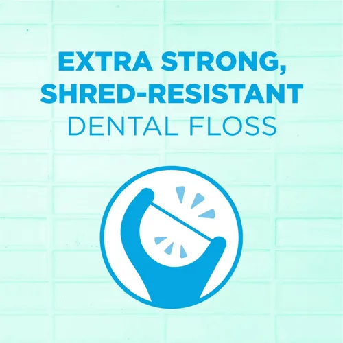 Vista 6 de GUM Advanced Care - Púas de hilo dental para adultos con vitamina E y flúor, hilo dental extra fuerte resistente a las roturas, mango de fácil
