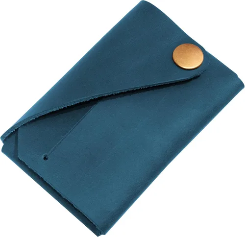 Vista 8 de Tarjetero personalizado- Tarjetero de cuero - Funda pequeña y delgada de cuero para tarjetas - Cartera minimalista para tarjetas - Cartera
