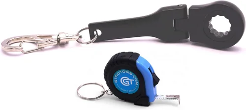 Vista 13 de GT/ Rotors Llave de Carraca Mini de 10mm para Llavero (Bono Gratis: Llavero de Cinta Métrica Mini) (Neo Chrome)