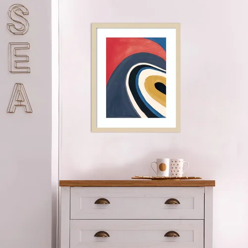 Vista 4 de Amanti Art Framed Wall Art Print 21x17 In the Groove I Retro by Danhui Nai, Abstract Wall Art, Modern Contemporary Decor, Small Poster Painting