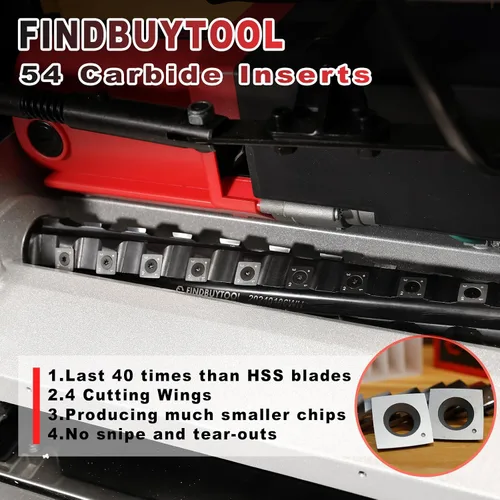Vista 3 de FINDBUYTOOL Cabezal de corte helicoidal de 12.5 pulgadas para cepilladora DeWalt DW734 DW733, 4 filas para cepilladora de grosor DW734/DW733