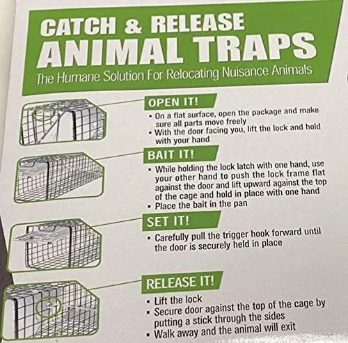 Vista 2 de Live Catch & Release Animal Live Trap Conejo, ardilla, ardillas, Rata 24 x 7 x 7