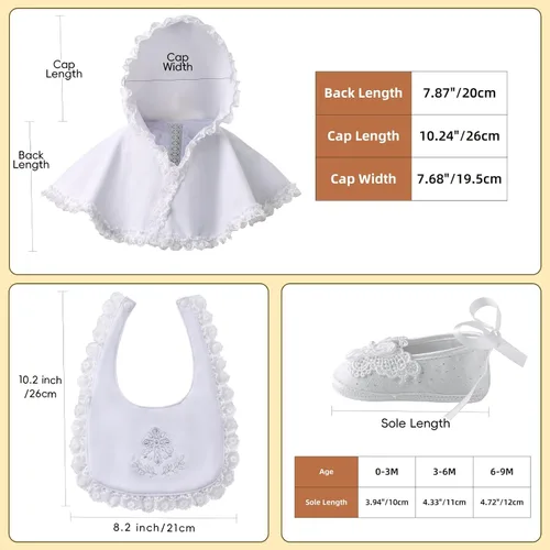 Vista 10 de Booulfi Calcetines para bebé, botines blancos para recién nacidos, zapatos de bautizo, calcetines para bebé, bautizo, trajes de Pascua