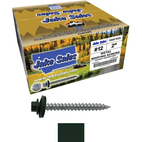 Vista 32 de 12 tornillos para techos de metal gris ABC de 1-1/2 pulgadas, cabezal de arandela hexagonal, arranque automático/roscado, arandela EPDM. 1 bolsa