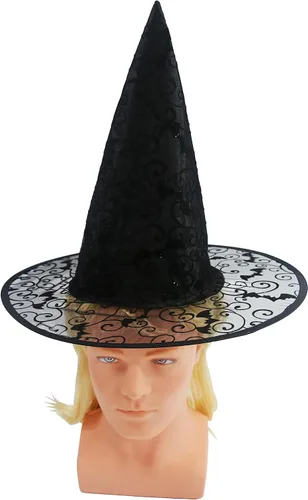 Vista 4 de Hooin Sombrero de brujas - Halloween, paquete de 2 (negro y morado)