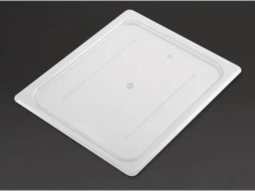 Vista 5 de Cambro 20CWC135 Camwear - Cubierta para bandeja de alimentos de 1/2 tamaño plano, transparente, caja de 6